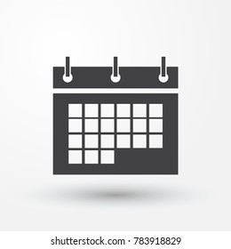 Calendar Isolated Flat Web Mobile Icon. Vector image.