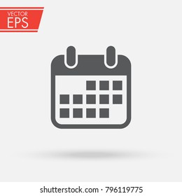 Calendar Isolated Flat Web Mobile Icon . Calendar symbol for your web site design, logo, app, UI. Vector illustration, EPS10. Calendar organize date sign. Time Reminder time icon.