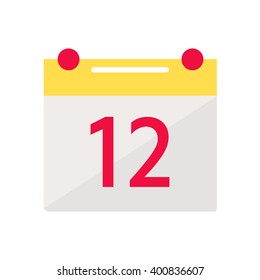 Calendar isolated icon on white background. Flat style vector illustration.
