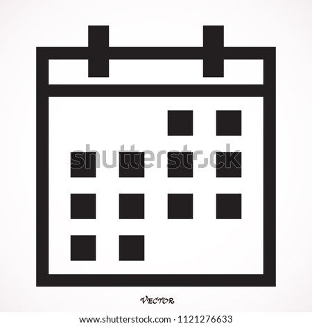 Calendar Isolated Icon, Vector, Sign, Symbol, Button, Element, Silhouette
