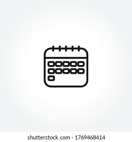 icono de línea aislada de calendario. icono de calendario