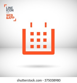 Calendar isolated minimal single flat linear icon. Line vector icon for websites and mobile minimalistic flat design. Modern trend concept design style illustration symbol