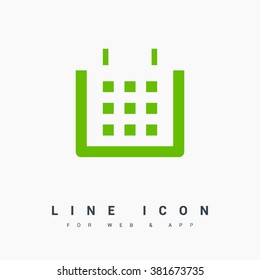 Calendar isolated minimal single flat linear icon. Line vector icon for websites and mobile minimalistic flat design. Modern trend concept design style illustration symbol
