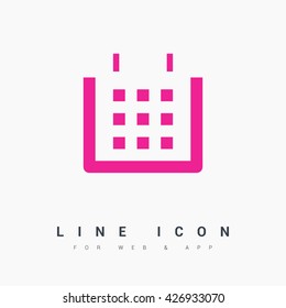 Calendar isolated minimal single flat linear icon. Line vector icon for websites and mobile minimalistic flat design. Modern trend concept design style illustration symbol