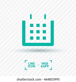 Calendar isolated minimal single flat linear icon. Line vector  for websites and mobile minimalistic design. Modern trend concept style illustration symbol