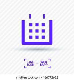 Calendar isolated minimal single flat linear icon. Line vector icon for websites and mobile minimalistic flat design. Modern trend concept design style illustration symbol
