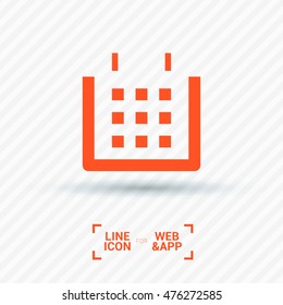 Calendar isolated minimal single flat linear icon. Line vector icon for websites and mobile minimalistic flat design. Modern trend concept design style illustration symbol