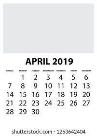 A Calendar Isolated on a Background April