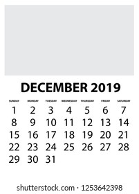 A Calendar Isolated on a Background December