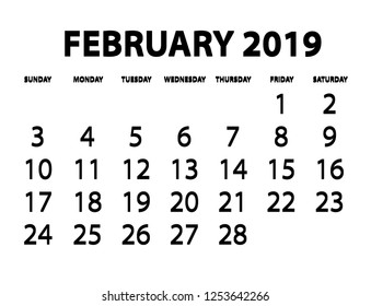 A Calendar Isolated on a Background February