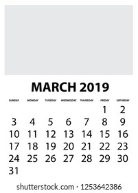 A Calendar Isolated on a Background March