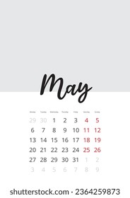Calendar Isolated on a Background May