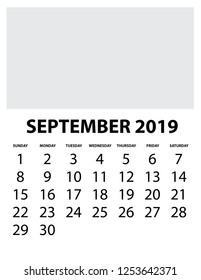 A Calendar Isolated on a Background September