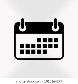 Calendar Isolated on grey background. Flat Web Mobile Icon