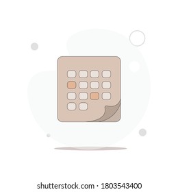 calendar isolated vector flat illustration on white