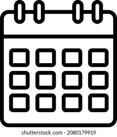 Icono de vector aislado de calendario que puede modificar o editar fácilmente

