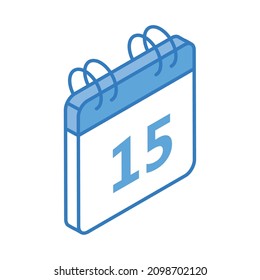 Calendar Isometric Icon Flat Isolated