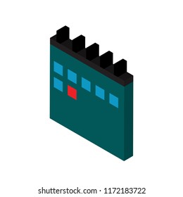 Calendar isometric left top view 3D icon