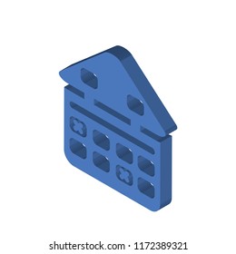Calendar isometric left top view 3D icon