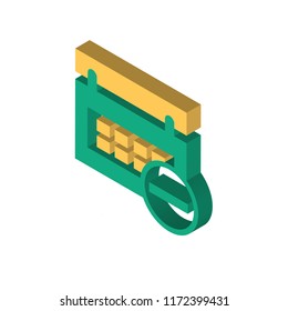 Calendar isometric left top view 3D icon