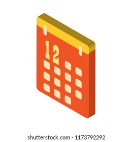 Calendar isometric left top view 3D icon