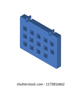 Calendar isometric left top view 3D icon