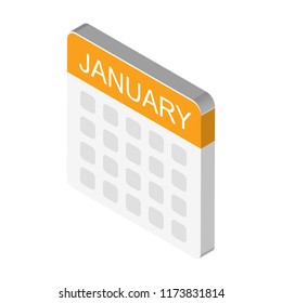 Calendar isometric left top view 3D icon