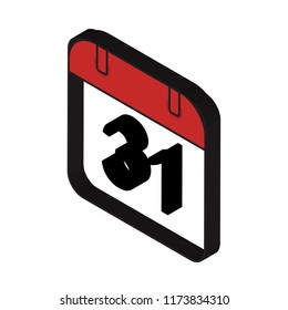 Calendar isometric left top view 3D icon