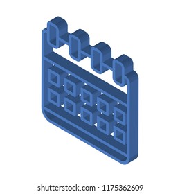 Calendar isometric left top view 3D icon