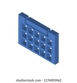 Calendar isometric left top view 3D icon