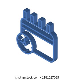 Calendar isometric left top view 3D icon