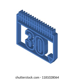 Calendar isometric left top view 3D icon