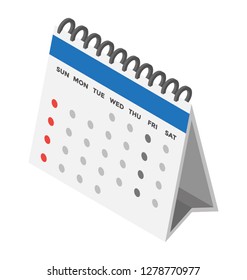 Calendar isometric vector icon