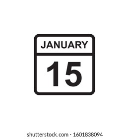 calendar - January 15 icon illustration isolated vector sign symbol