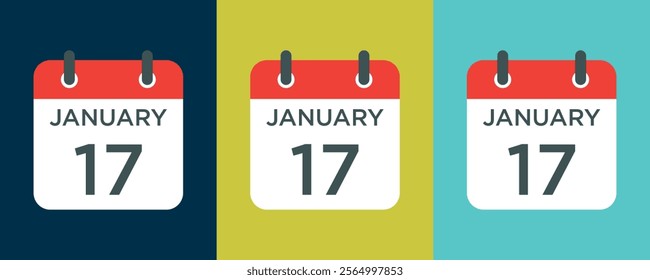 calendar - January 17 icon illustration isolated vector sign symbol