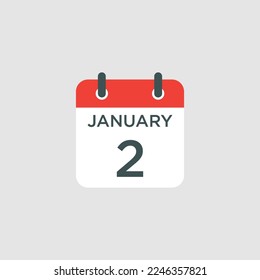 calendar - January 2 icon illustration isolated vector sign symbol