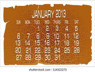 calendar January 2013