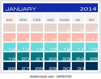 calendar January 2014