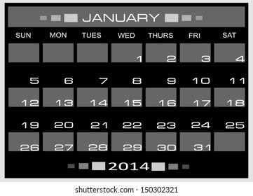 calendar  January 2014