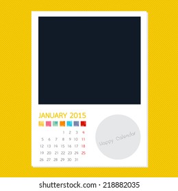 Calendar January 2015, Photo frame background