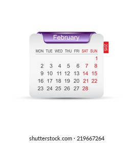 Calendar January 2015. Vector illustration. 