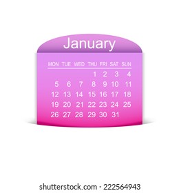 Calendar January 2015. Vector illustration 