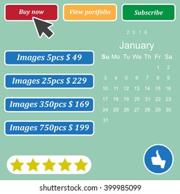 Calendar January 2016 vector design