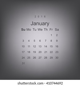 Calendar January 2016 vector design
