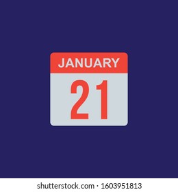 calendar - January 21 icon illustration isolated vector sign symbol