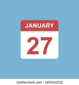 calendar - January 27 icon illustration isolated vector sign symbol