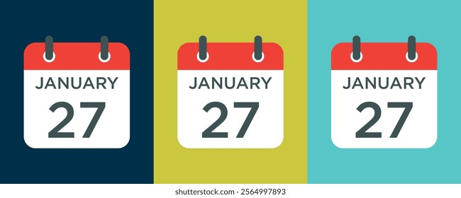 calendar - January 27 icon illustration isolated vector sign symbol