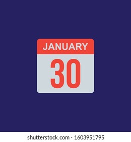 calendar - January 30 icon illustration isolated vector sign symbol