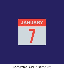calendar - January 7 icon illustration isolated vector sign symbol