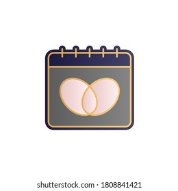 Calendar, january color gradient vector icon